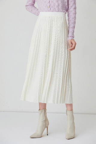 Fangyan | Gulizar Pleated Knit Skirt