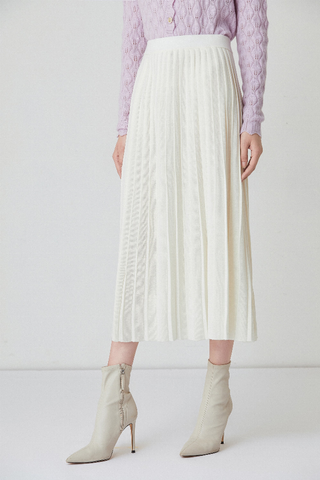 Fangyan | Gulizar Pleated Knit Skirt