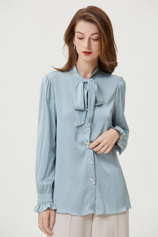 Fangyan | Hyacinth Silk Blouse