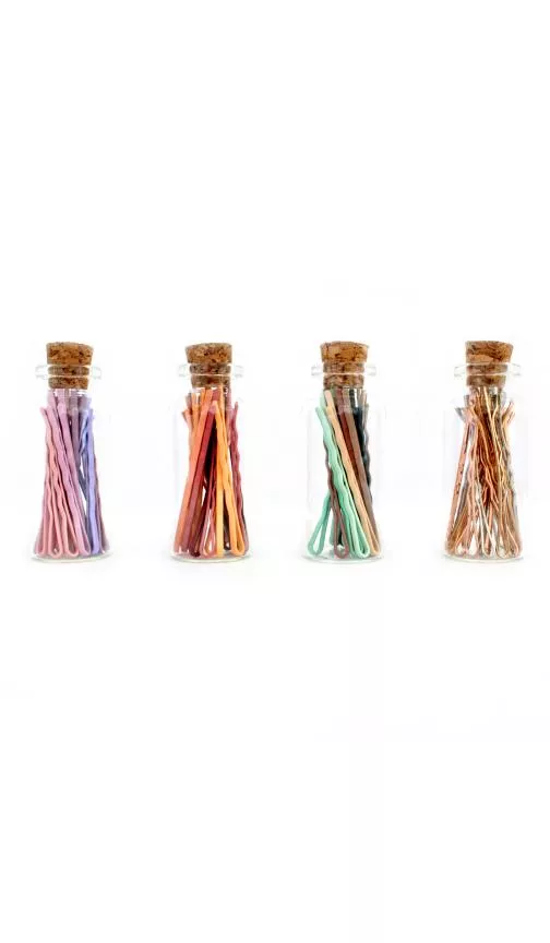 Glass Bottle of 18 Mini Sleek Bobbies