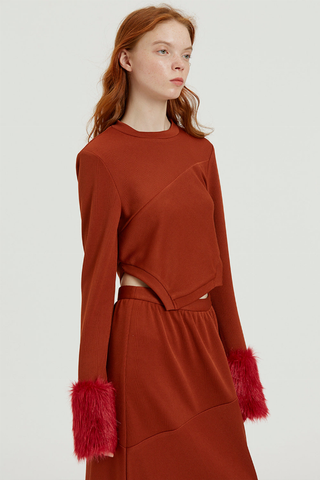 Fussed | Auburn Contrasting Ribbed Skirt