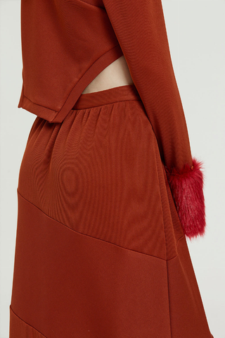 Fussed | Auburn Contrasting Ribbed Skirt