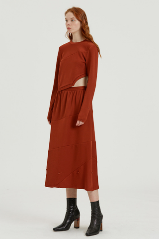 Fussed | Auburn Contrasting Ribbed Skirt