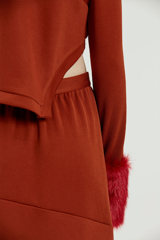 Fussed | Auburn Contrasting Ribbed Skirt