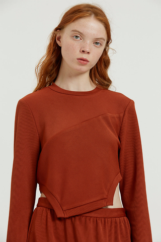Fussed | Auburn Contrasting Ribbed Skirt