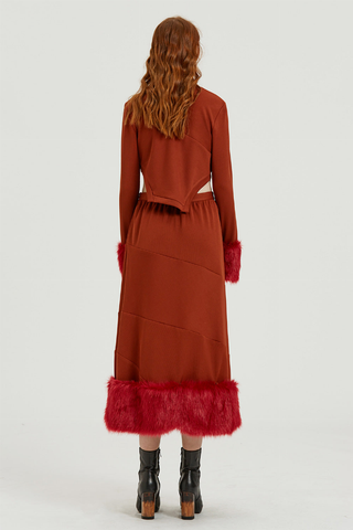 Fussed | Auburn Contrasting Ribbed Skirt