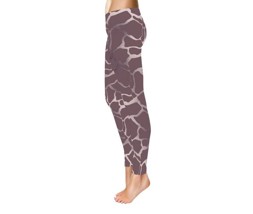 Mauve Giraffe Print Leggings - Full Length