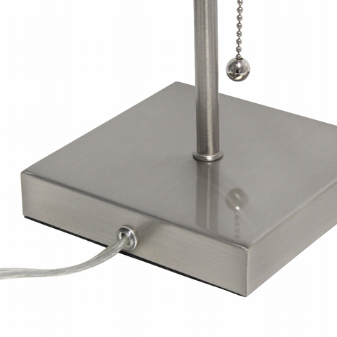 Simple Designs Petite Stick Lamp with USB Charging Port and Fabric Shade