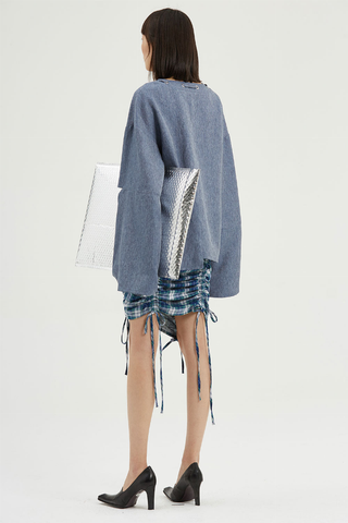 Fussed | Stone Blue Comfy-style Drop Shoulder Top