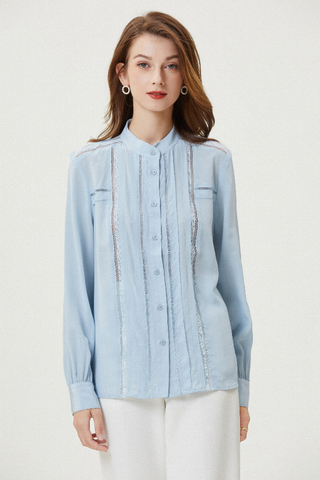 Fangyan | Blue Whale Silk Blouse