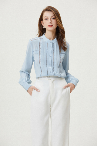 Fangyan | Blue Whale Silk Blouse