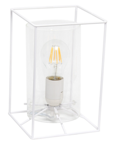 Lalia Home Framed Table Lamp with Cylinder Glass Shade