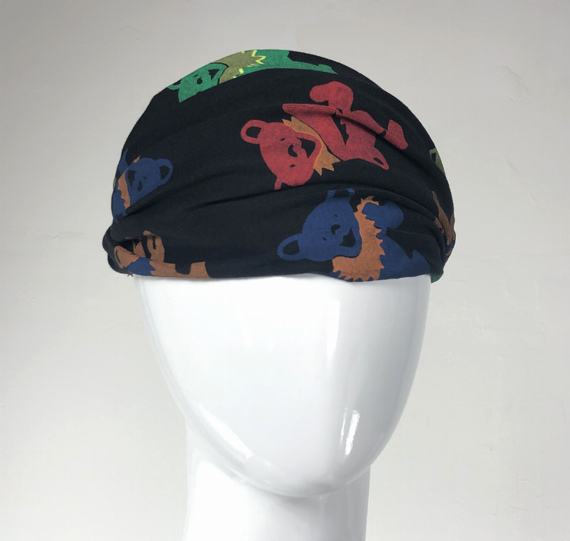 Grateful Dead Cotton Lycra Headband with Printed Bolt, Bear or SYF