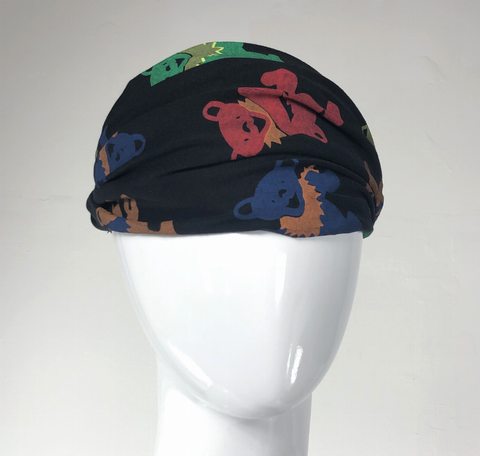 Grateful Dead Cotton Lycra Headband with Printed Bolt, Bear or SYF