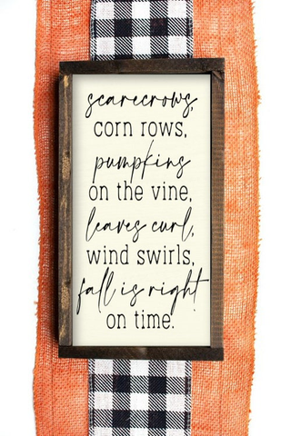 Fall Is Right On Time Wood Sign Wall Decor