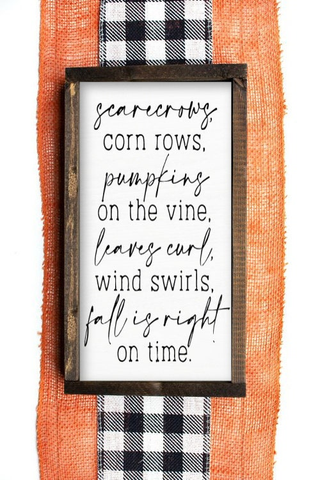 Fall Is Right On Time Wood Sign Wall Decor