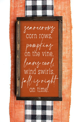 Fall Is Right On Time Wood Sign Wall Decor