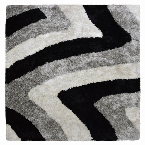 Rugsotic Carpets Hand Tufted Shag Polyester Square Area Rug Contemporary