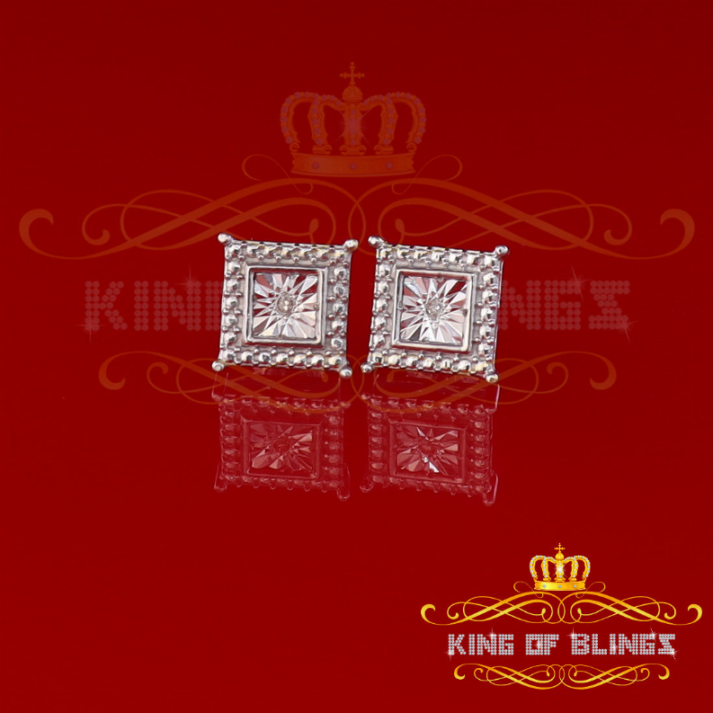 0.01 ct. Small Diamond Stud Earrings for Women in 925 Sterling Silver Men