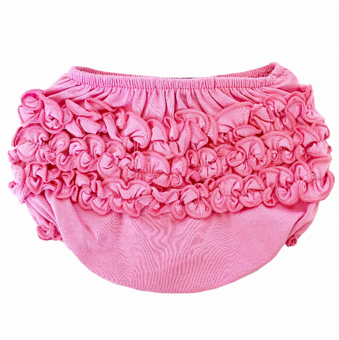 AnnLoren Baby & Toddler Girls Pink Knit Ruffled Butt Bloomer Diaper Cover (3-24 Mo)
