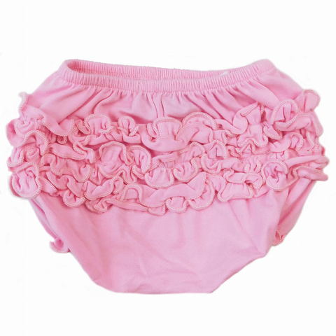 AnnLoren Baby & Toddler Girls Light Pink Knit Ruffled Butt Bloomer Diaper Cover
