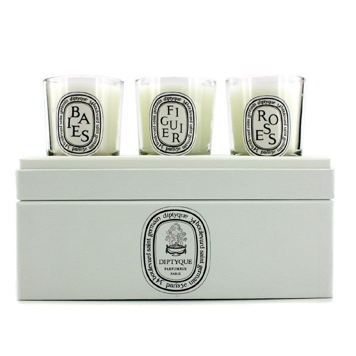 Mini Candle Coffret: (baies, Figuier, Roses) - 3x 70g/2.4oz