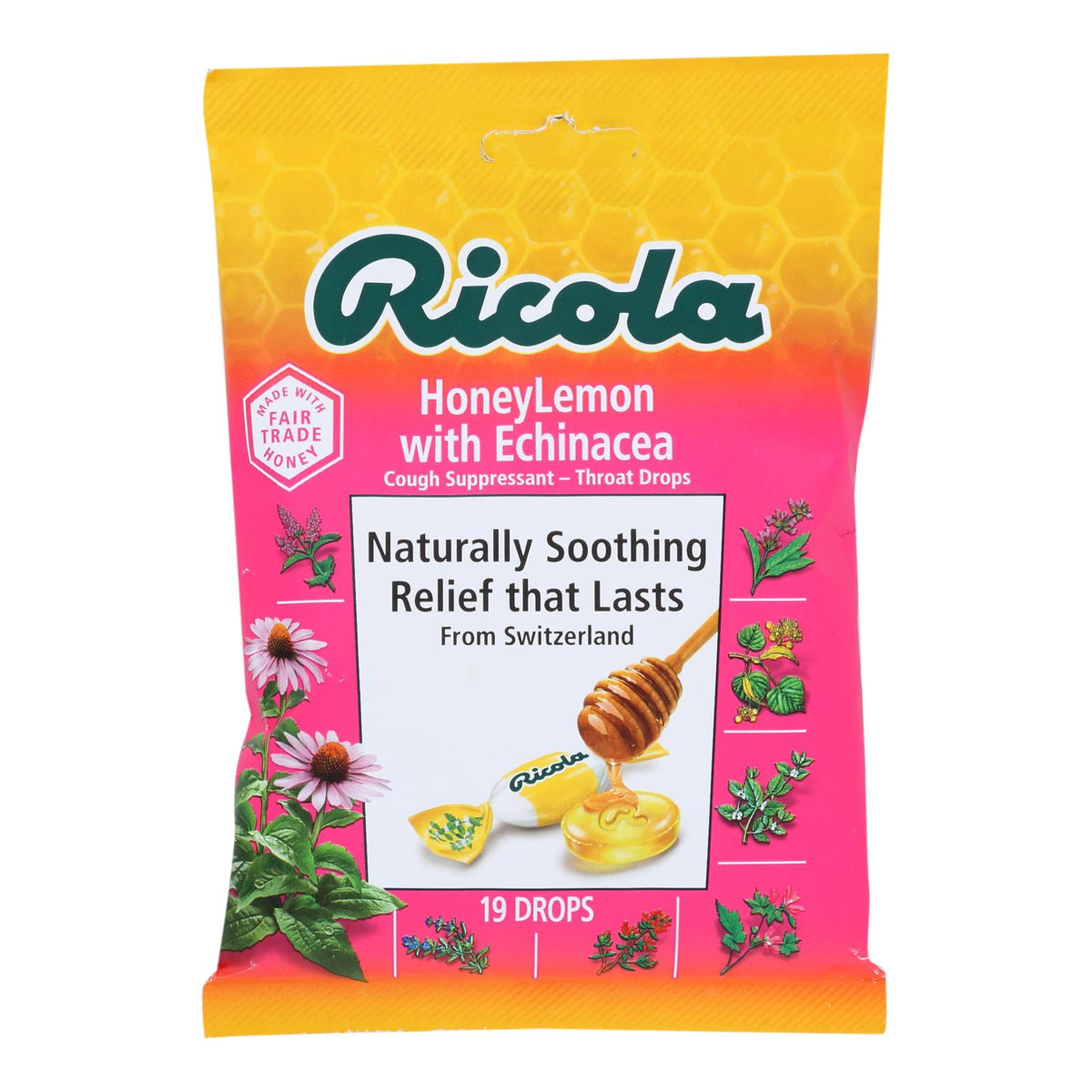 Ricola - Cough Drop Ech Honey Lemon - Case Of 8-19 Ct
