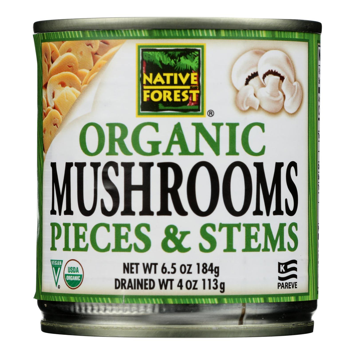 Native Forest Organic Mushrooms - Pieces And Stems - Case Of 12 - 4 Oz.