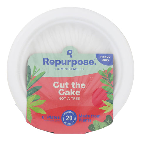 Repurpose Compostable Bagasse Plates - Case Of 24 - 20 Count