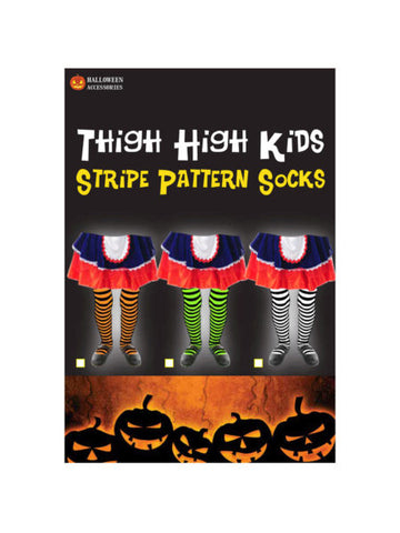 Kids Strip Pantyhose Orange/Black Green/Black and White/Black (Available in a pack of 4)