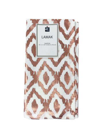Homewear 18&quot; x 18&quot; White and Rose Gold Metallic Single Napkin (Available in a pack of 24)