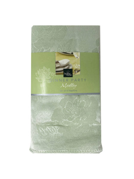 Homewear 18&quot; x 18&quot; Dinner Party Medley 4 Pack Napkin (Available in a pack of 6)