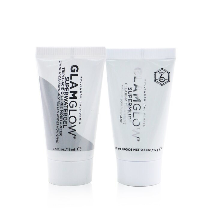 Pore-clearing &amp; Minimizing Set: Supermud Clearing Treatment 15g + Superwatergel Moisturizer 15ml - 2pcs