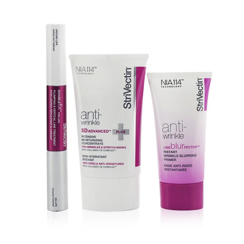 Smart Smoothers Full Size Trio Set: Intensive Moisturizing Concentrate 60ml + Instant Wrinkle Blurring Primer 30ml + Lips Plumping &amp; Vertical
