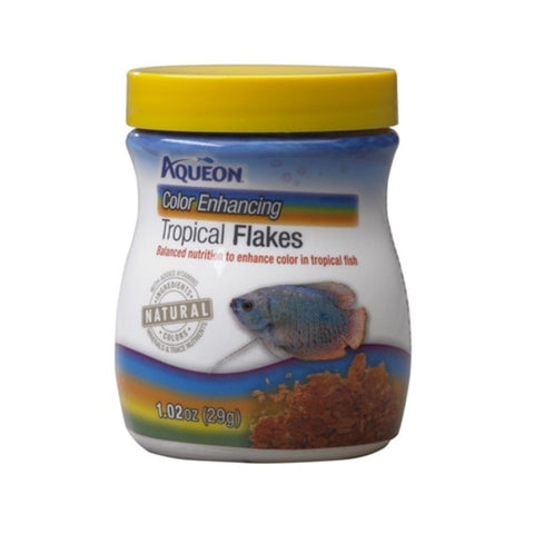 Aqueon Color Enhancing Tropical Flakes Fish Food - 1.02 Oz