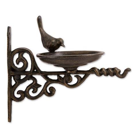 Accent Plus Wall-Mounted Cast Iron Scrolled Bird Feeder