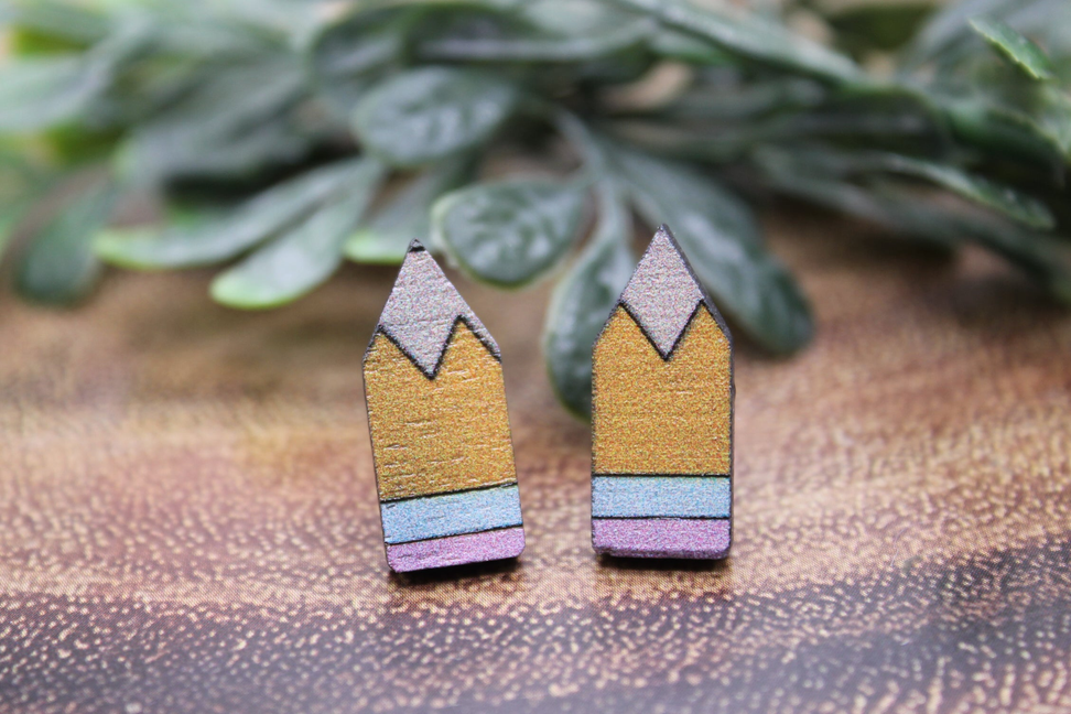 Pencils || Stud Earrings || Hypoallergenic