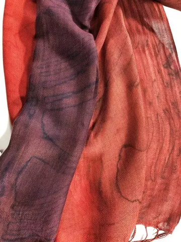 Burgundy  Hand Painted Modal Silk Watercolor Scarf