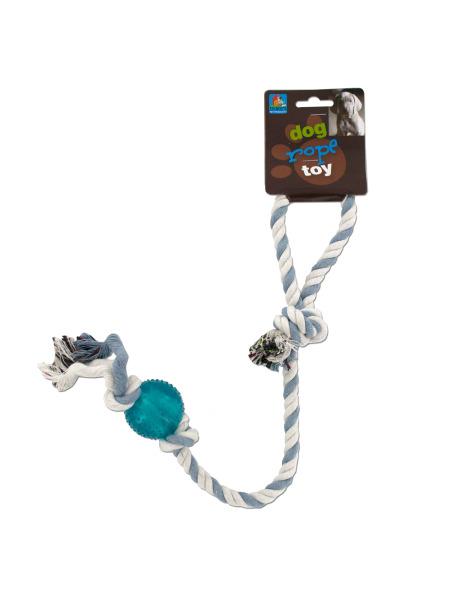 Dog Rope Toy with Plastic Ball (Available in a pack of 24)