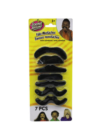 7 pack fake costume mustache assortment (Available in a pack of 18)