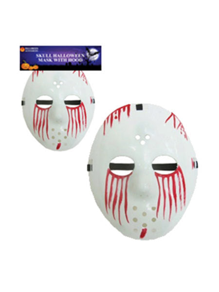 8.75 x 9.375&quot; horror hockey mask with painted blood (Available in a pack of 6)