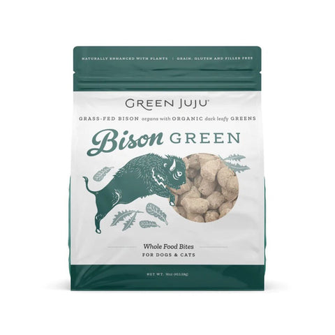 Green Juju Dog Freeze Dried Topper Bison Green 16Oz
