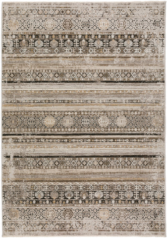 9' X 13' Brown Oriental Area Rug With Fringe