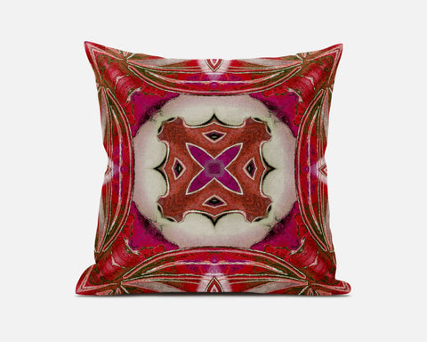 20"x20" Hot Pink Gray Zippered Suede Geometric Throw Pillow