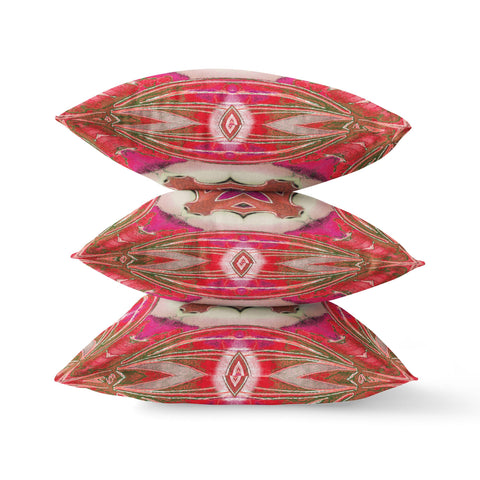 20"x20" Hot Pink Gray Zippered Suede Geometric Throw Pillow