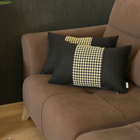 Boho-Chic Houndstooth Jacquard Throw Pillow