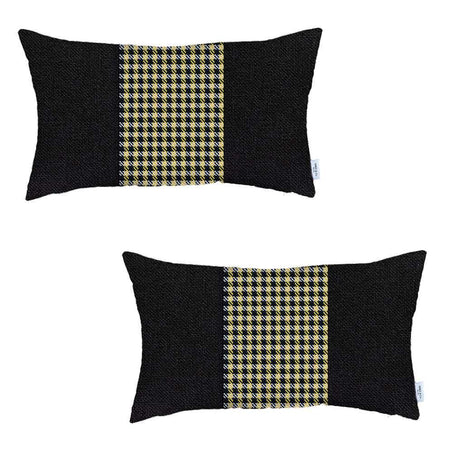 Boho-Chic Houndstooth Jacquard Throw Pillow