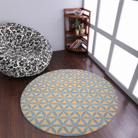 Rugsotic Carpets Hand Tufted Wool Round Area Rug Contemporary