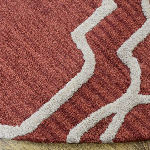 Rugsotic Carpets Hand Tufted Wool Round Area Rug Geometric