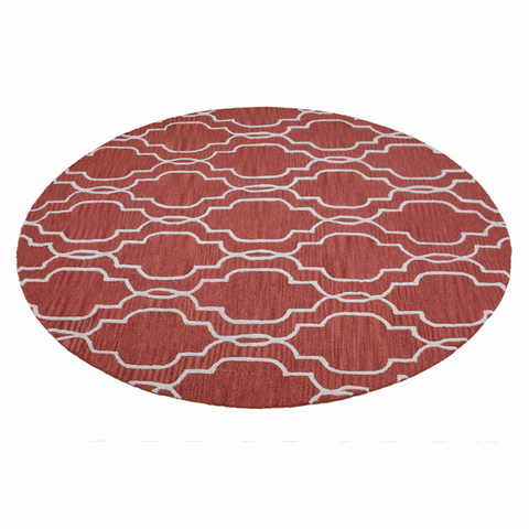 Rugsotic Carpets Hand Tufted Wool Round Area Rug Geometric
